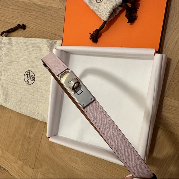 Hermes Kelly 18 Belt Mauve Pale Brand new authentic - Picture 4 of 10
